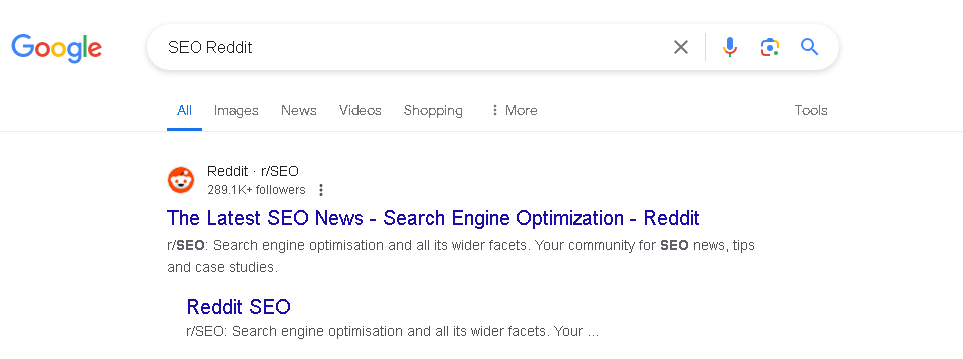 SEO Reddit Search Query