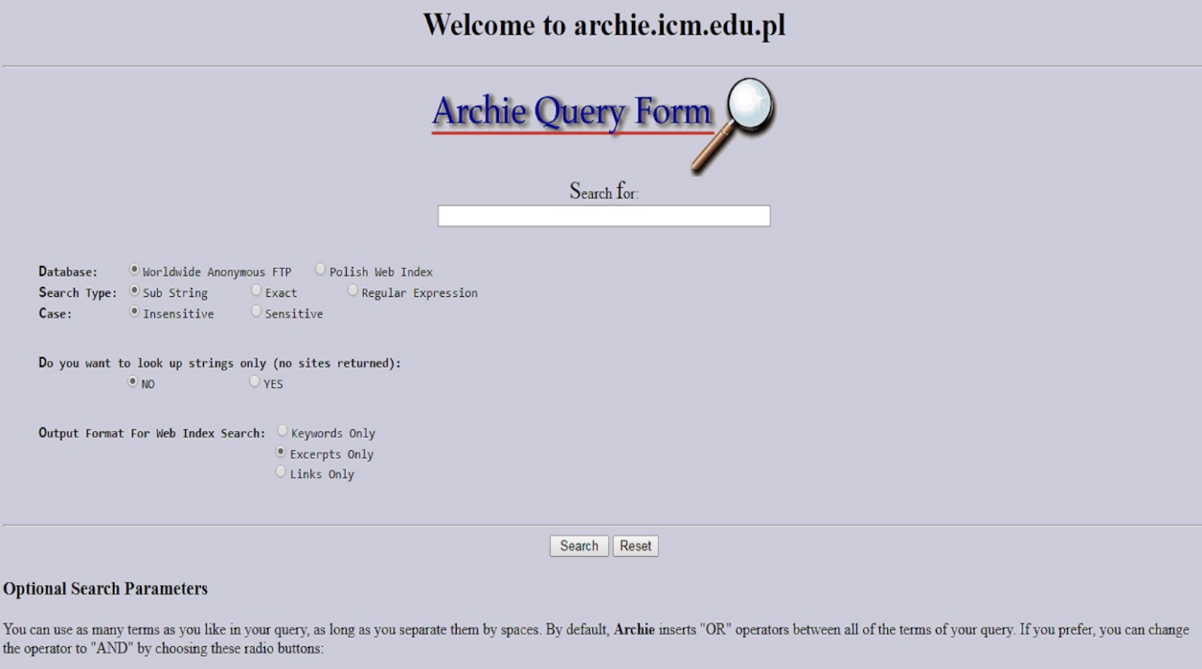 Archie Query Form