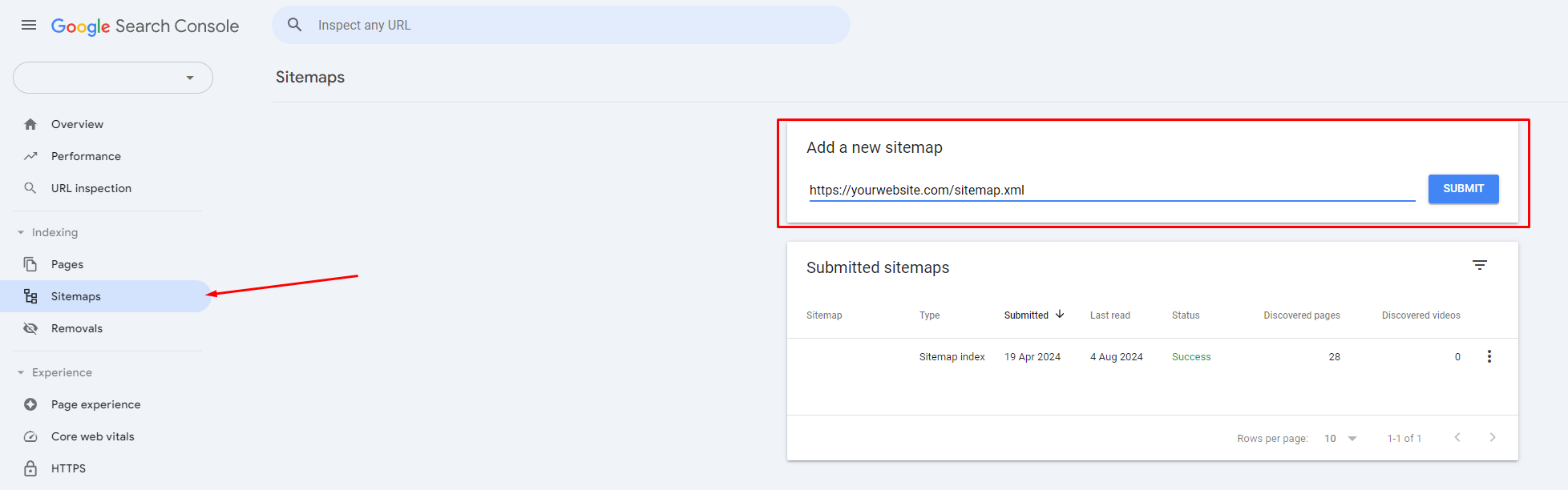 Submitting Sitemap to Google Search Console