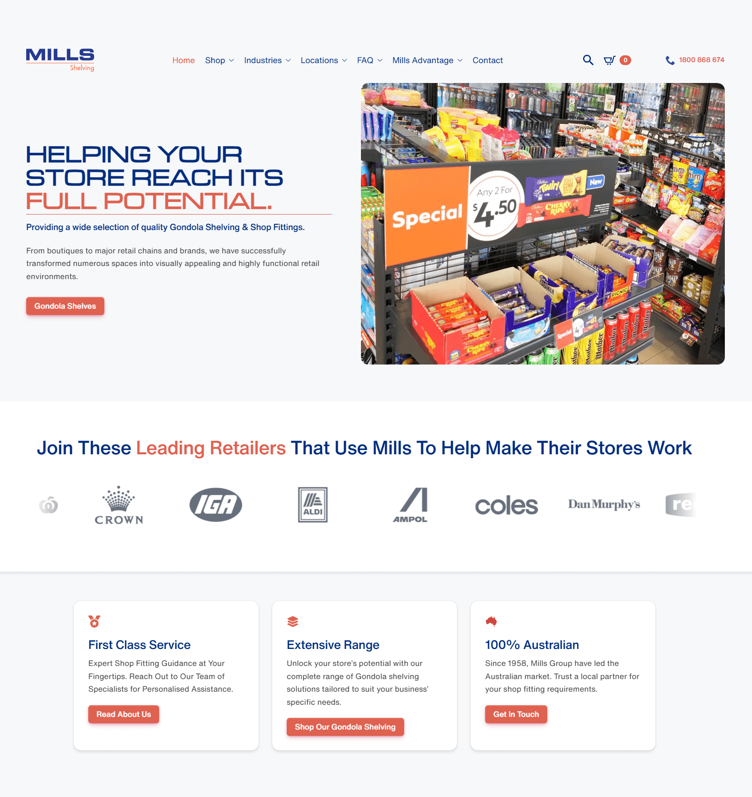 Mills Shelving Website